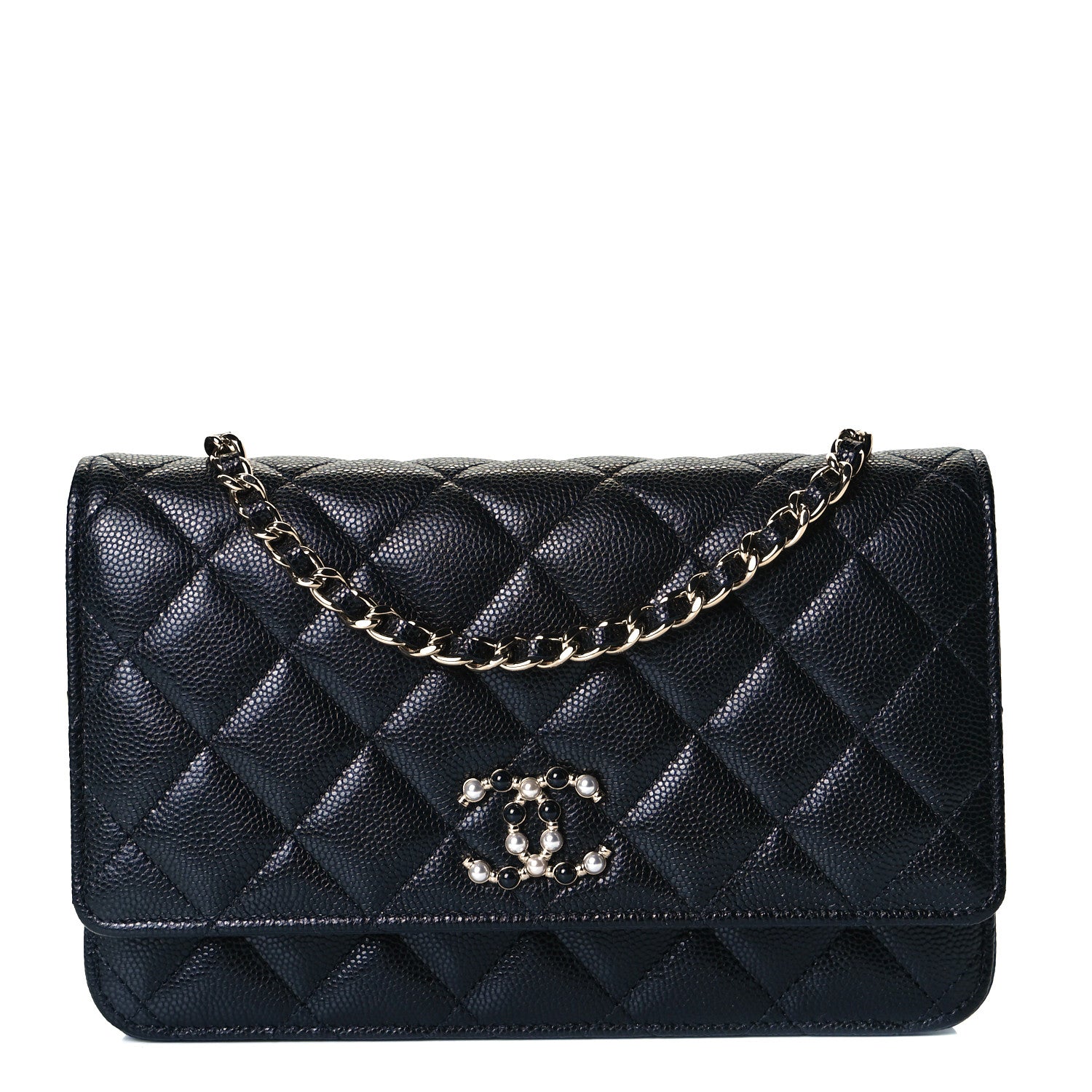 Chanel Caviar Quilted Coco Candy Wallet On Chain WOC Black 1 of 8