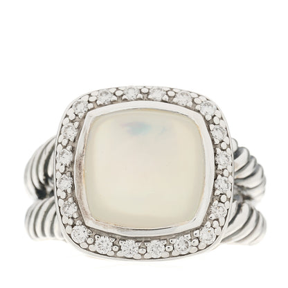 David Yurman Sterling Silver Diamond Mother of Pearl 11mm Albion Ring 54 6.75 1 of 4