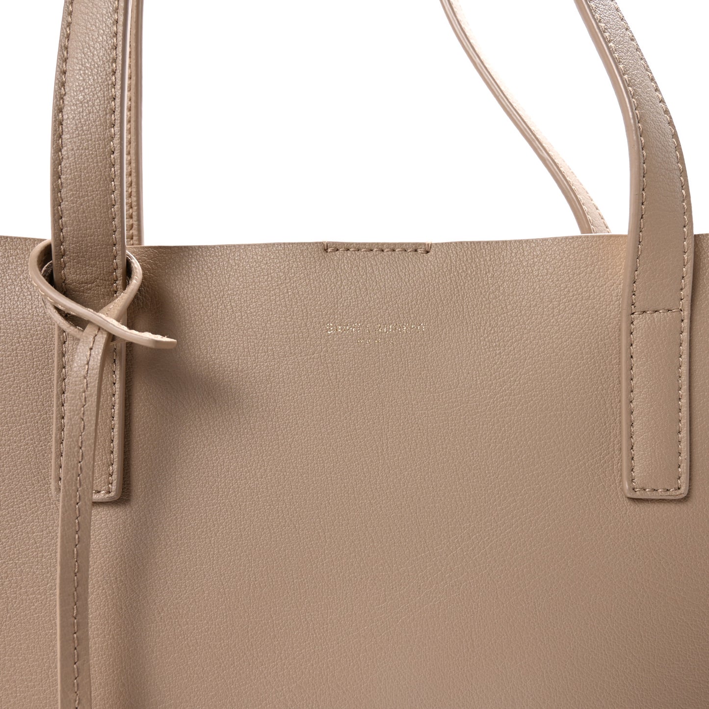 Calfskin North-South Shopping Tote Dark Beige