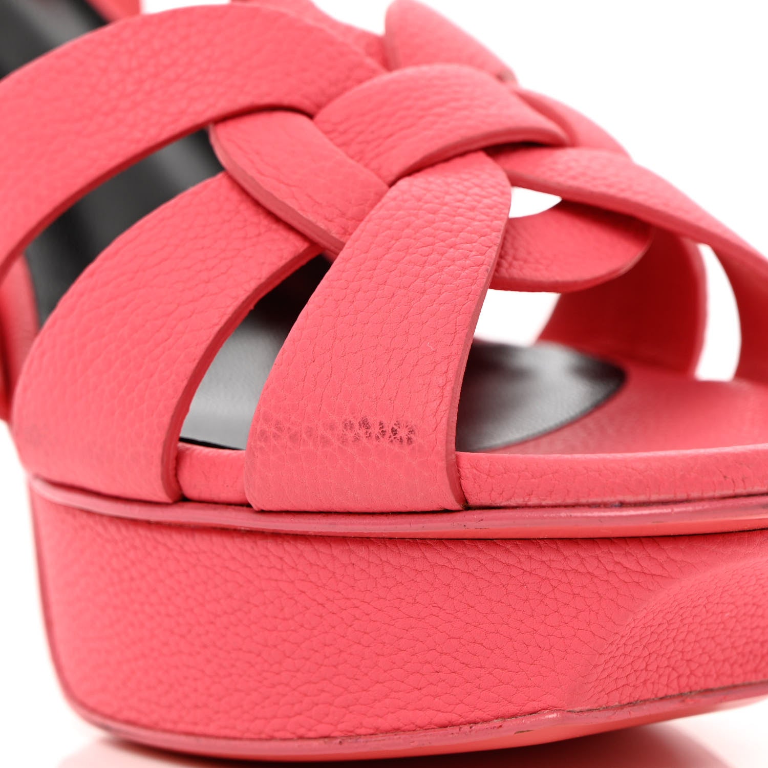 Saint Laurent Grained Calfskin Tribute 75 Platform Sandals 39.5 Rose Clair 10 of 16