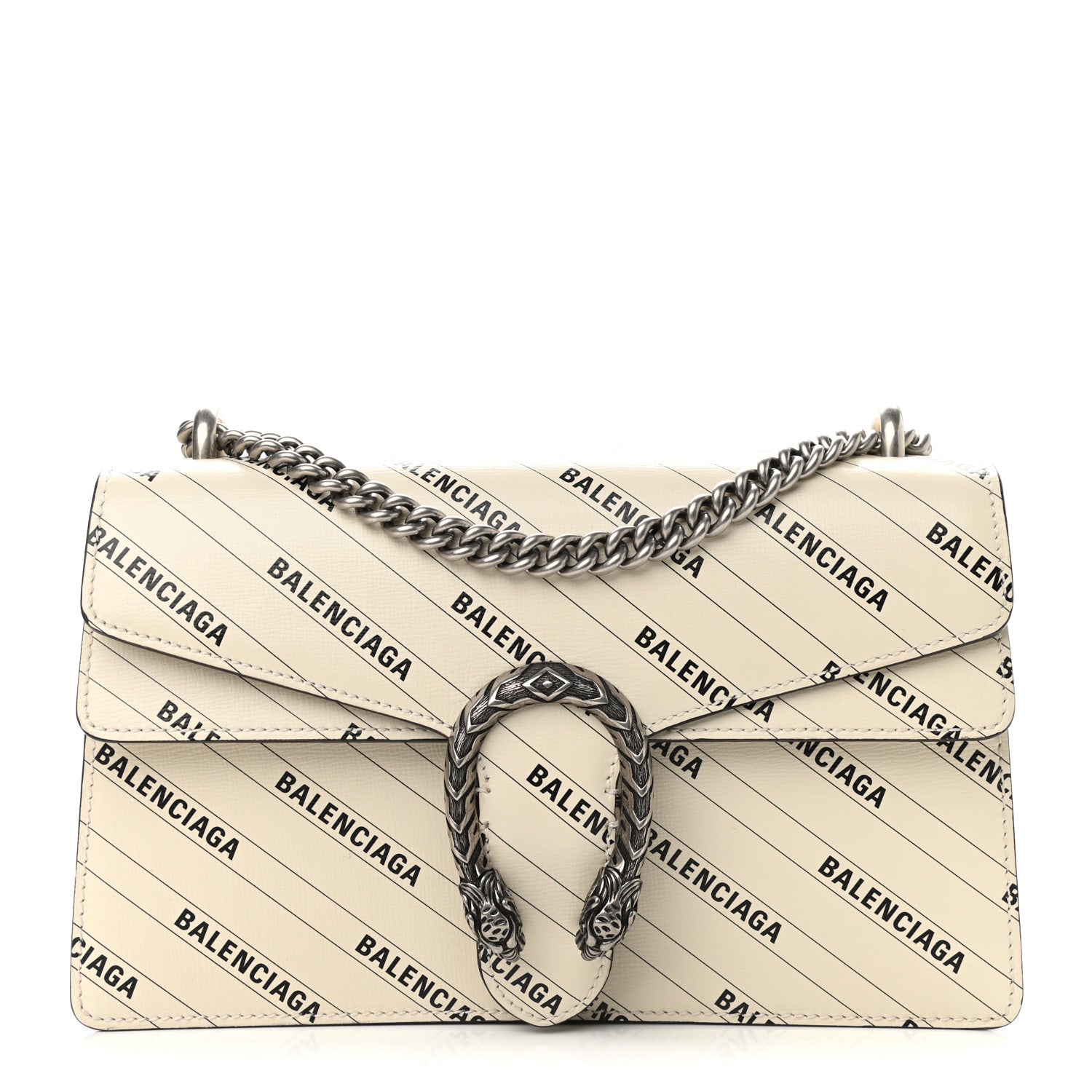 Gucci X BALENCIAGA Calfskin Logo Print Small Dionysus Shoulder Bag White 1 of 9