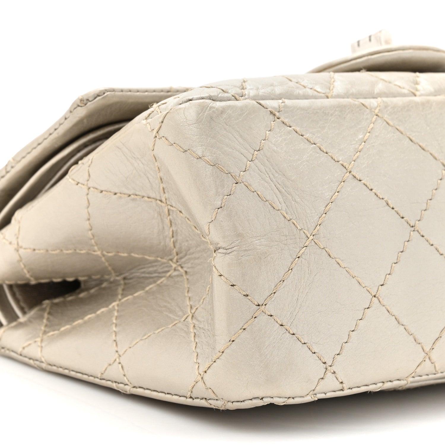 Chanel Metallic Aged Calfskin Quilted 2.55 Reissue Mini Flap Light Gold 10 of 16