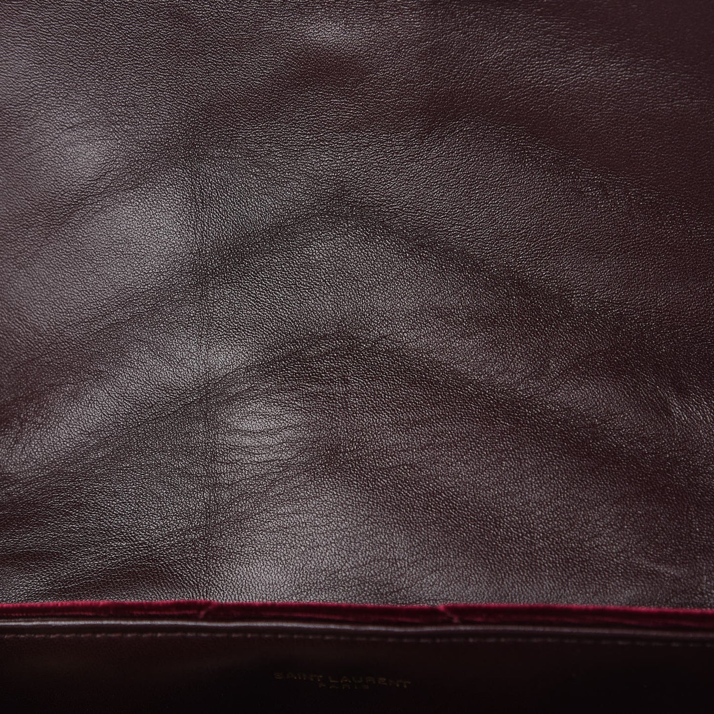 Velvet Y Quilted Monogram Small Loulou Chain Satchel Burgundy