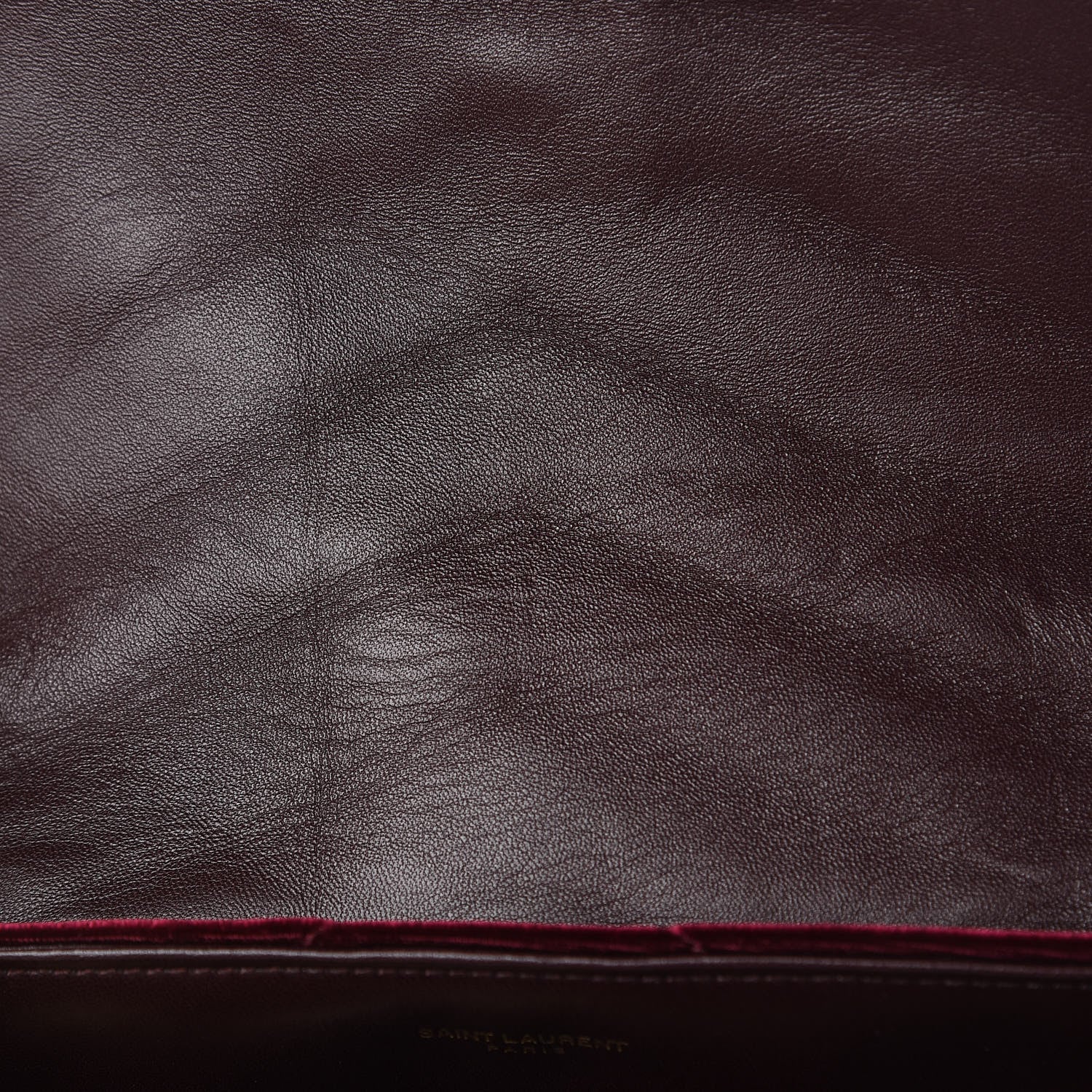 Saint Laurent Velvet Y Quilted Monogram Small Loulou Chain Satchel Burgundy 11 of 11