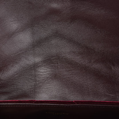 Saint Laurent Velvet Y Quilted Monogram Small Loulou Chain Satchel Burgundy 11 of 11