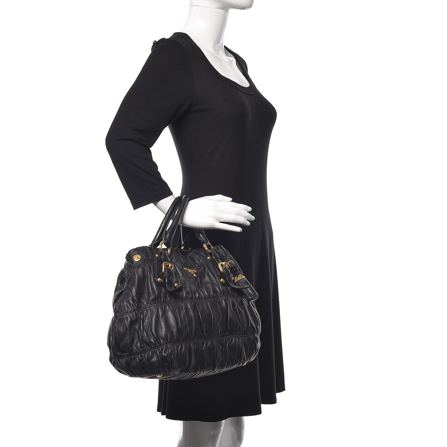 Nappa Gaufre Tote Black