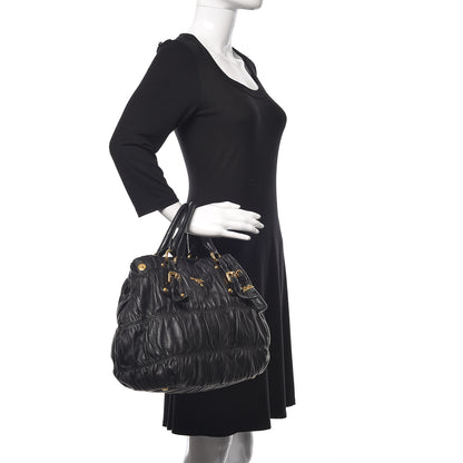 Prada Nappa Gaufre Tote Black 2 of 14