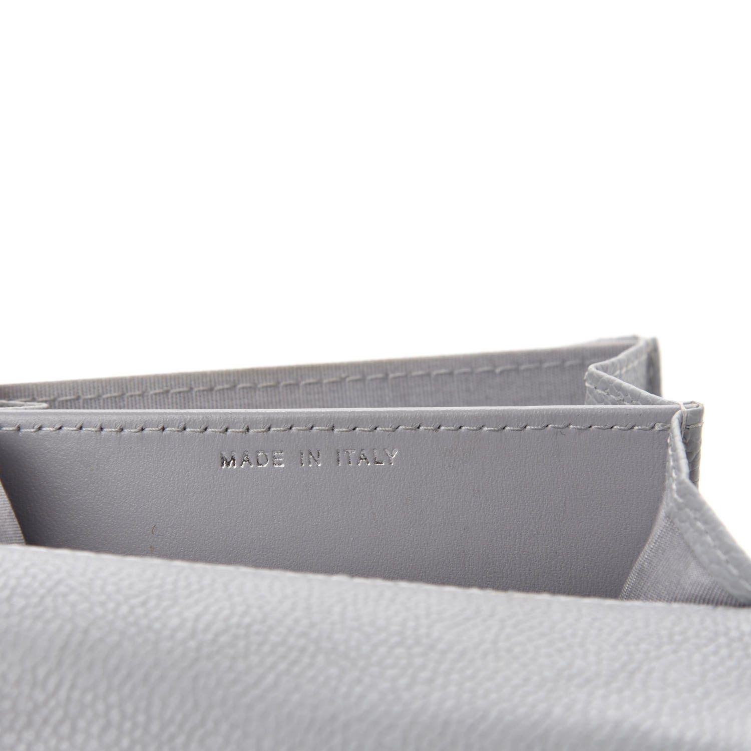 Chanel Caviar Chevron Quilted Card Holder Flap Wallet Grey 8 of 9