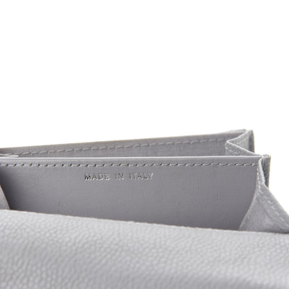 Chanel Caviar Chevron Quilted Card Holder Flap Wallet Grey 8 of 9