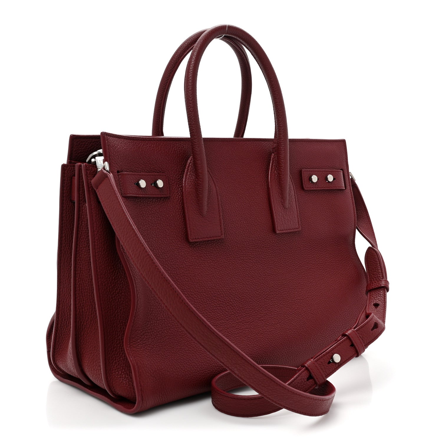 Saint Laurent Grained Calfskin Small Supple Sac De Jour Dark Pallisandre 4 of 15