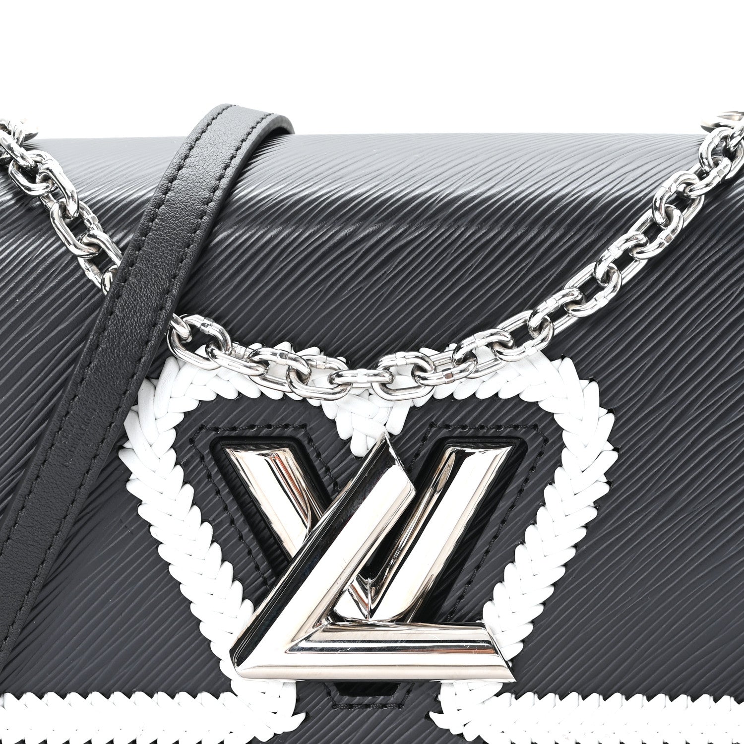 Louis Vuitton Epi Whipstitch Heart Twist Shoulder Bag MM Black 7 of 9