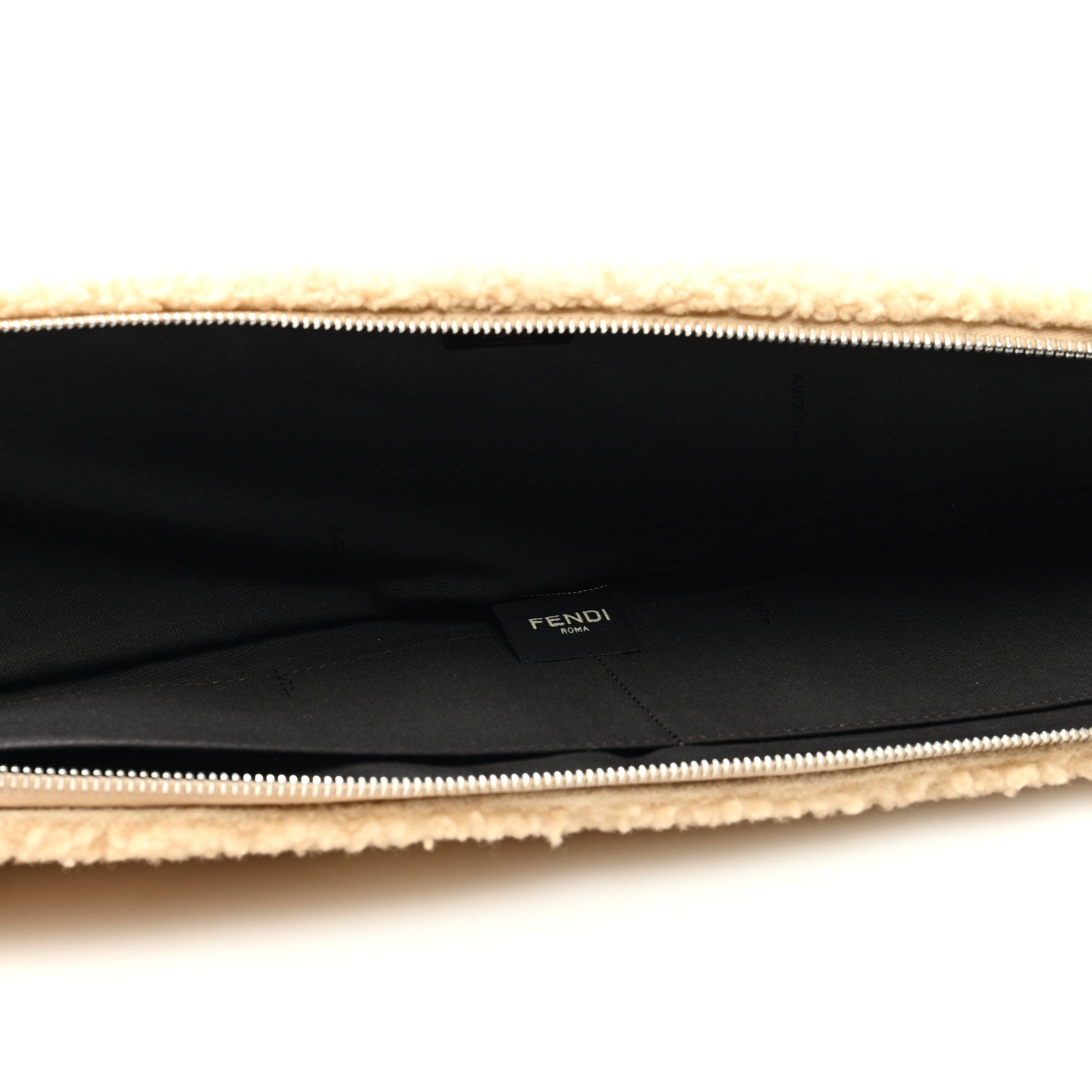 Fendi Sheepskin Baguette Bread Pouch Beige Panna 5 of 10