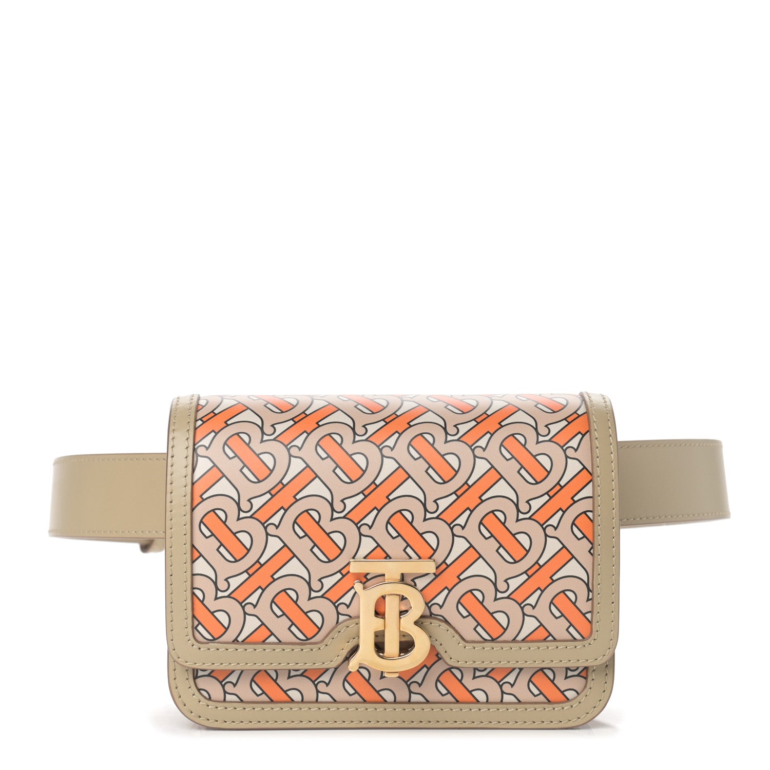 Burberry Calfskin Monogram TB Bum Bag Bright Orange 1 of 10
