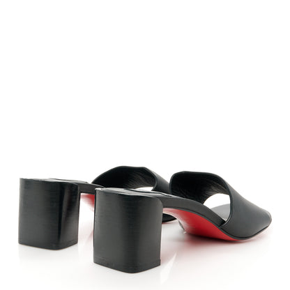 Christian Louboutin Calfskin Logo Embossed So CL 55 Mule 38 Black 4 of 8