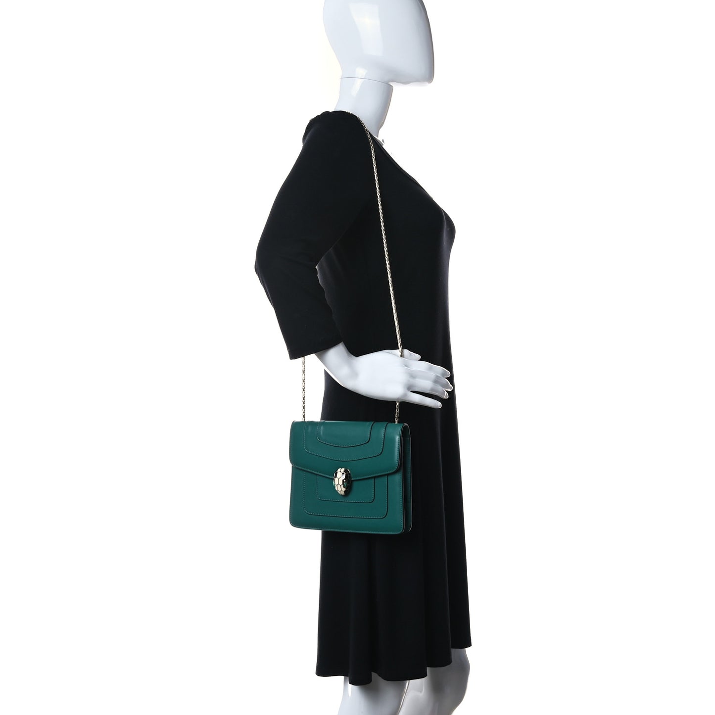 Calfskin Serpenti Forever Crossbody Bag Emerald Green