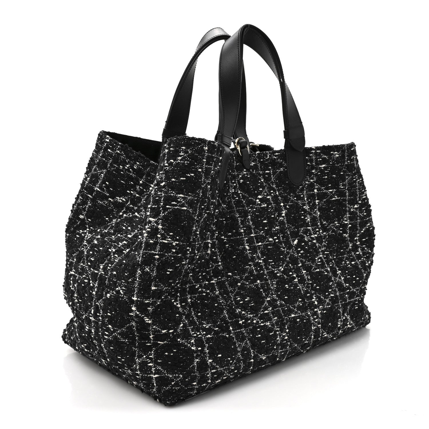 Christian Dior Tweed Cannage Large Toujours Black White 6 of 21