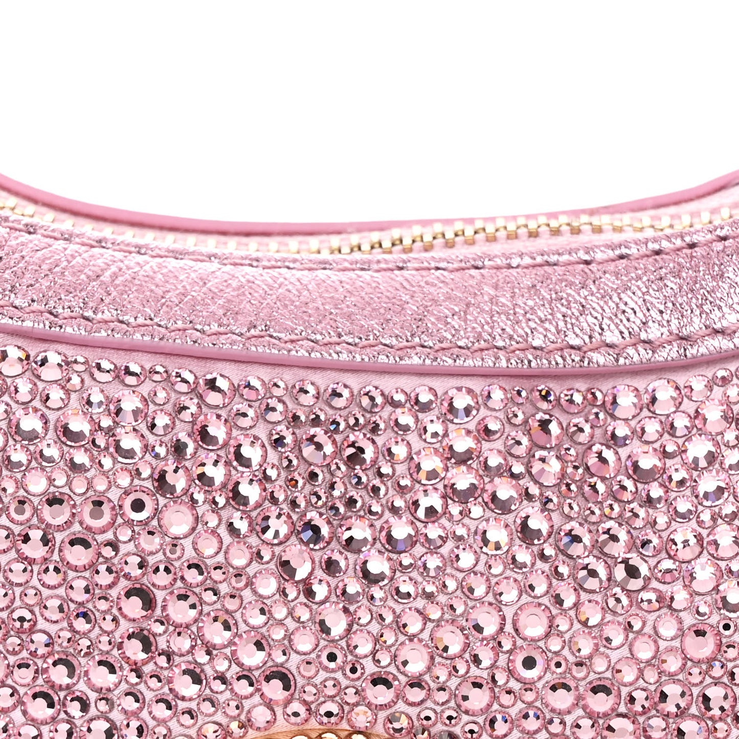 X DUA LIPA Crystal Repeat Mini Hobo Pink