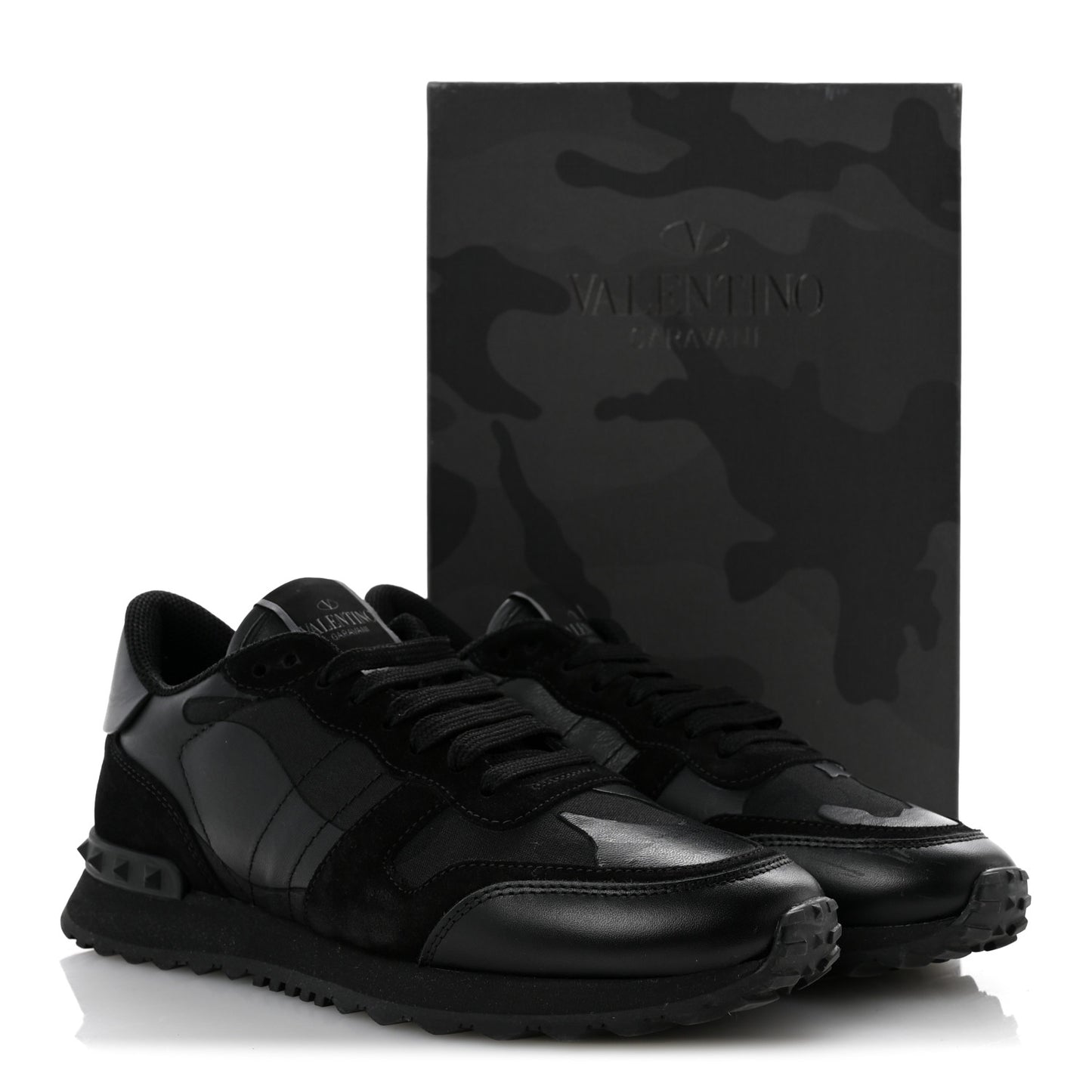 Nappa Suede Camouflage Womens Rockrunner Sneakers 39.5 Black