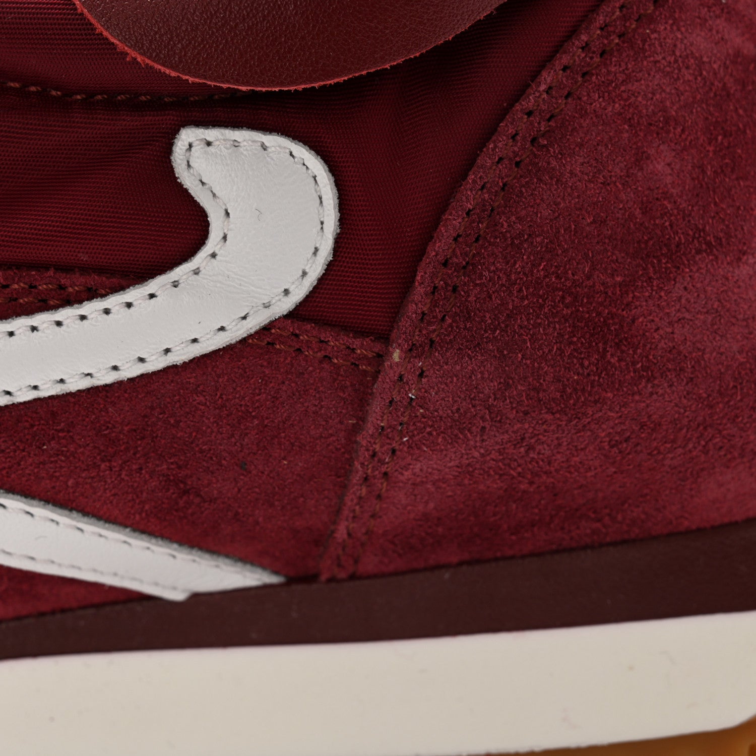 Loewe Nylon Suede Flow Runners Sneakers 41 Burgundy White 10 of 10