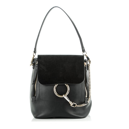 Chloe Suede Calfskin Medium Faye Backpack Black 1 of 7
