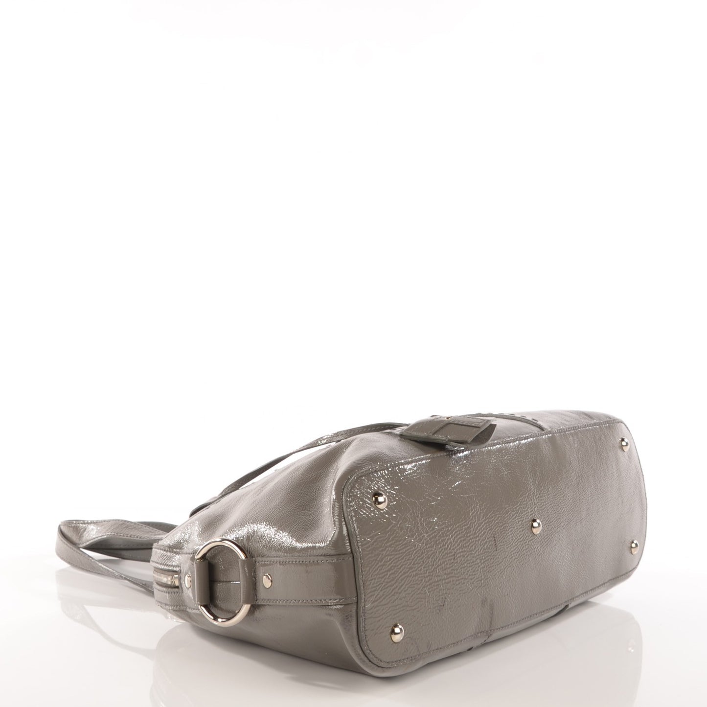 Patent Calfskin Large Muse Gray