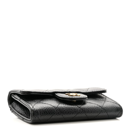Chanel Caviar Quilted Flap Card Holder Wallet Black 4 of 9