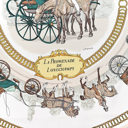 Hermes Silk La Promenade De Longchamps Scarf 90 3 of 5