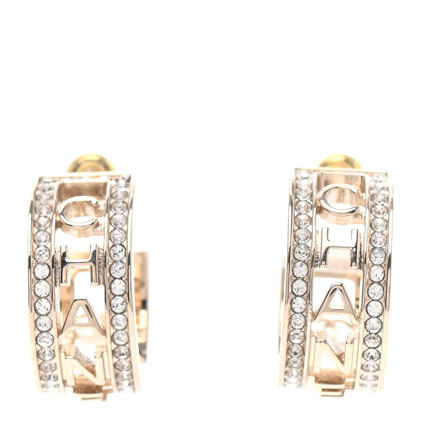 Metal Crystal Bow-tiful CC Hoop Earrings Gold
