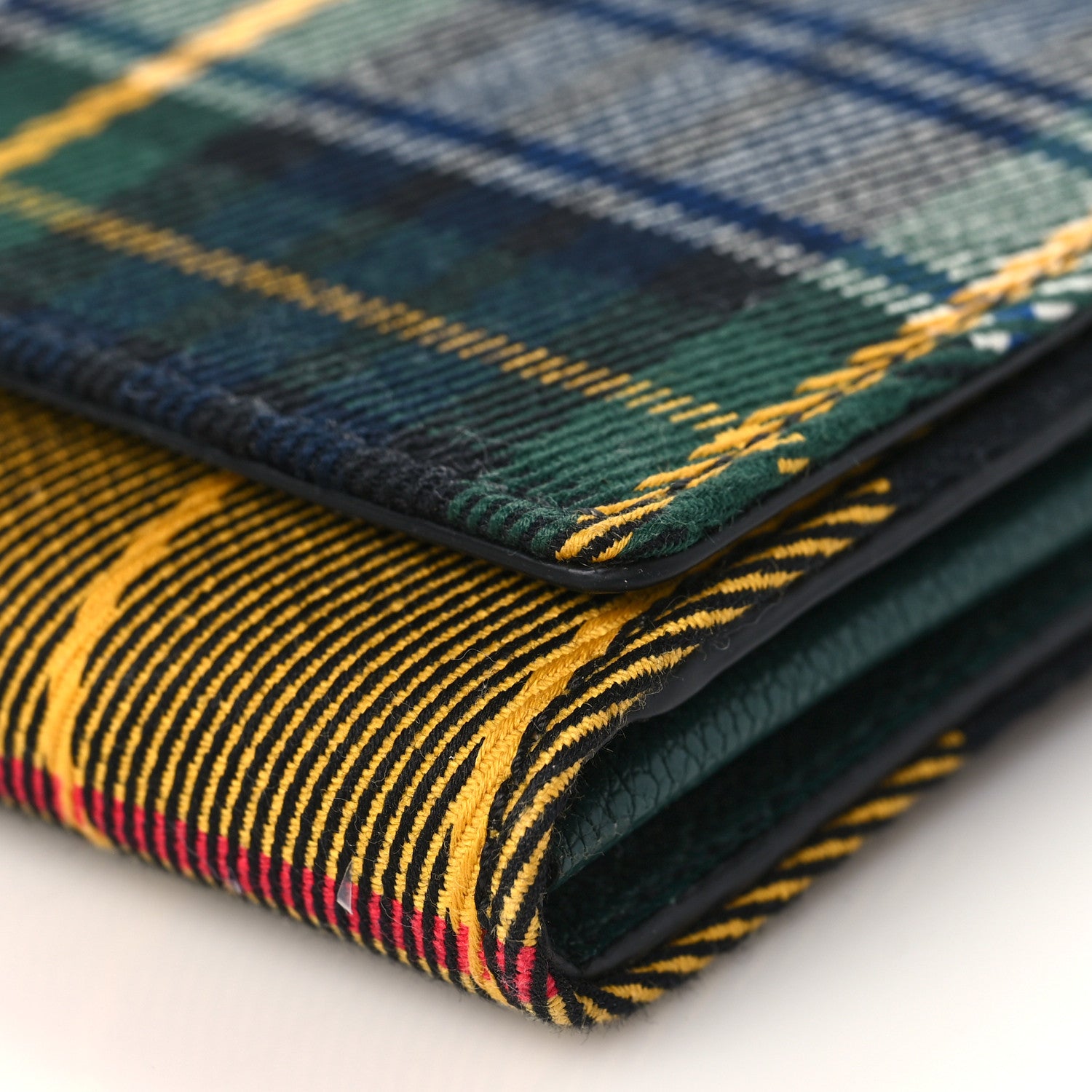 Burberry Canvas Tartan Check Mix Henley Wallet on Chain Green Multicolor 8 of 8