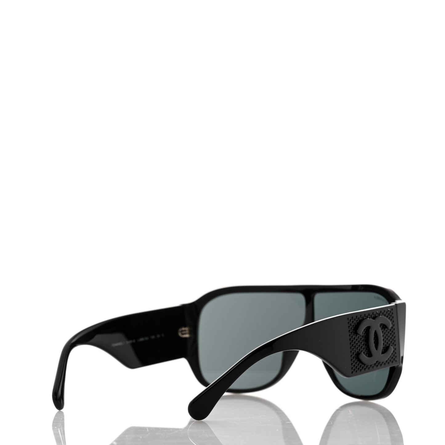 Acetate Crystal CC Shield Sunglasses 5466-B Black
