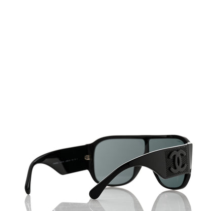 Chanel Acetate Crystal CC Shield Sunglasses 5466-B Black 4 of 8