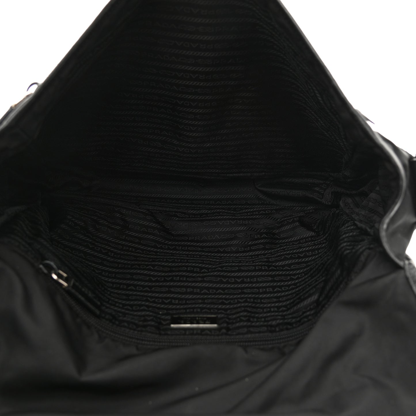 Tessuto Nylon Saffiano Logo Messenger Bag Black