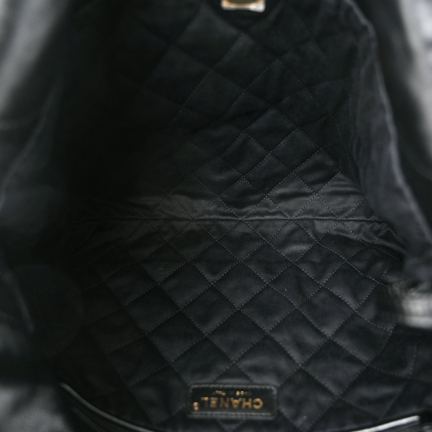 Shiny Calfskin Quilted Small Chanel 22 Black