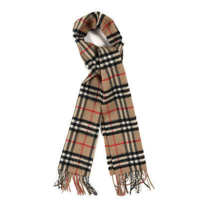 Burberry Cashmere Check Fringe Scarf Archive Beige 1 of 4