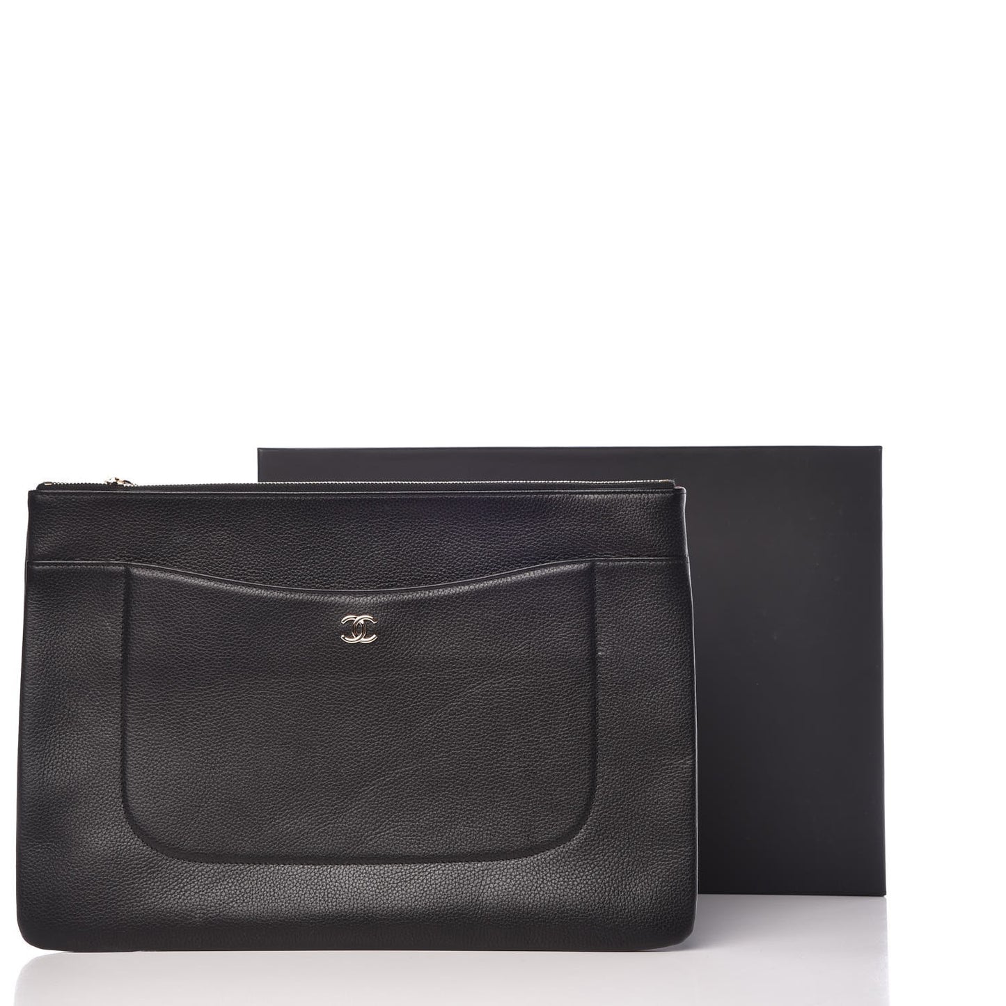 Grained Calfskin Large Neo Executive Cosmetic Case Black