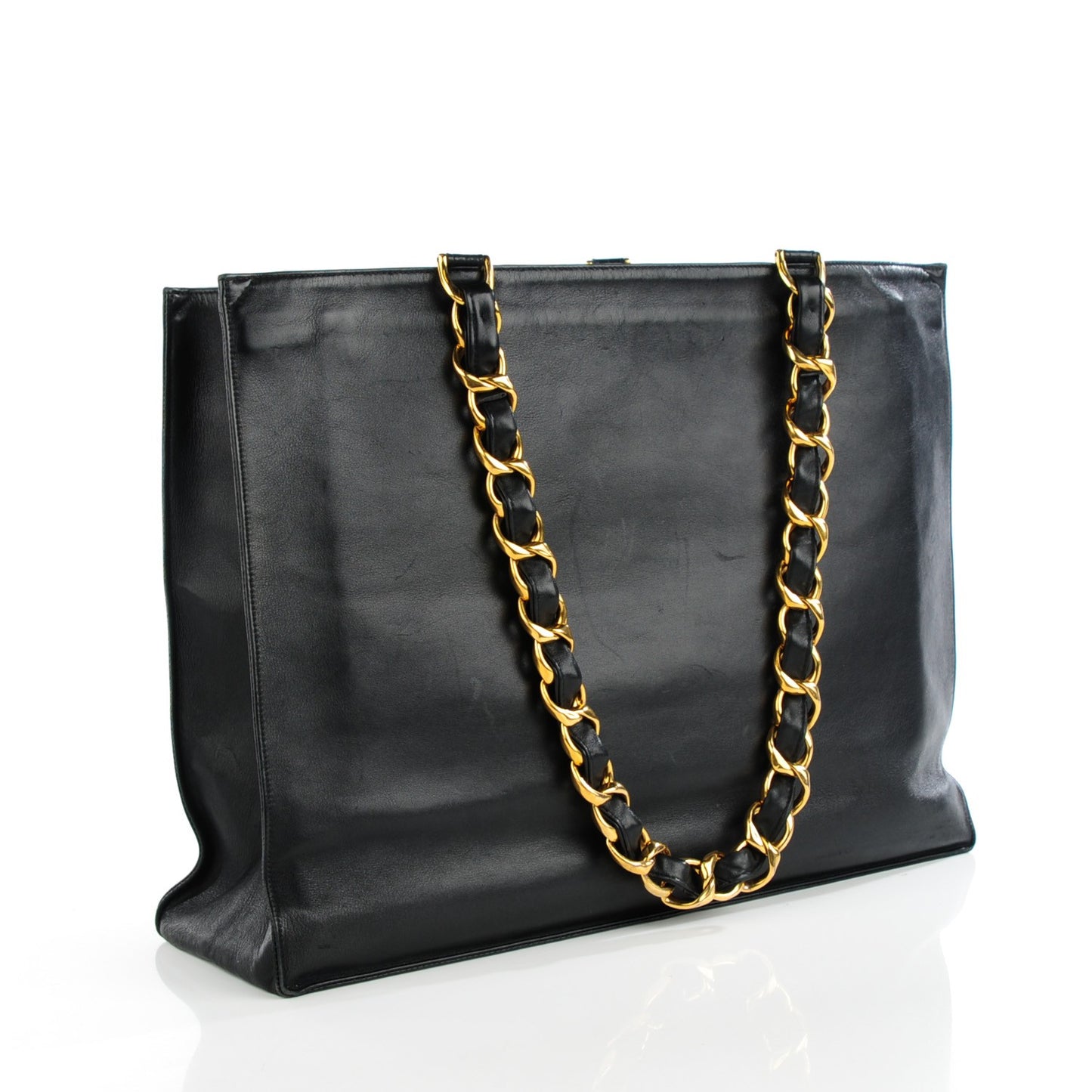 Lambskin Jumbo Shoulder Bag Black