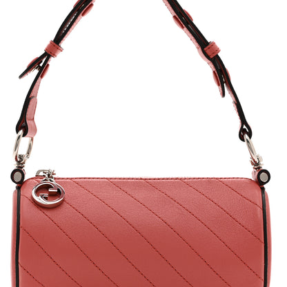 Gucci Sakai Be Green Calfskin Diagonal Stitched Mini Blondie Barrel Shoulder Bag Pink 8 of 10