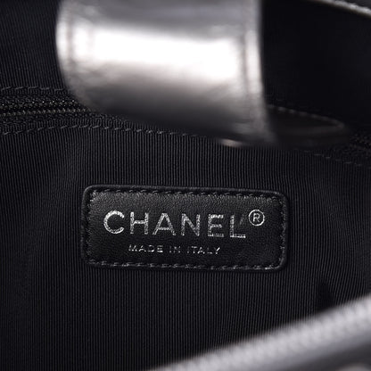 Chanel Metallic Aged Calfskin Quilted Small Chain Me Tote Silver 6 of 10