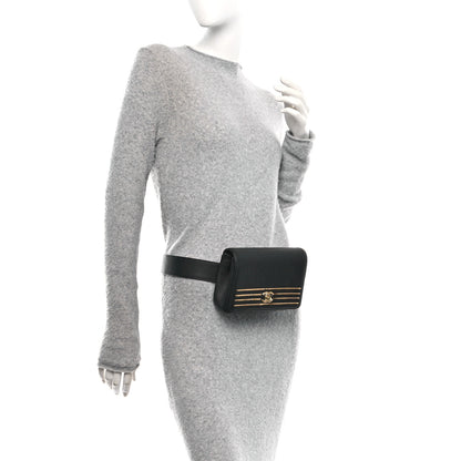 Chanel Grained Calfskin Embroidered Captain Gold Belt Bag Black 2 of 13