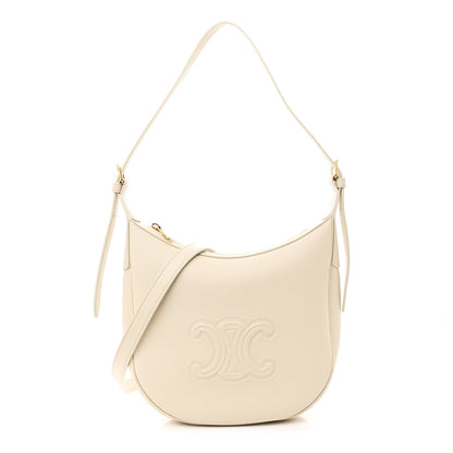 Celine Supple Calfskin Cuir Triomphe Small Heloise Shoulder Bag White Cotton 1 of 11
