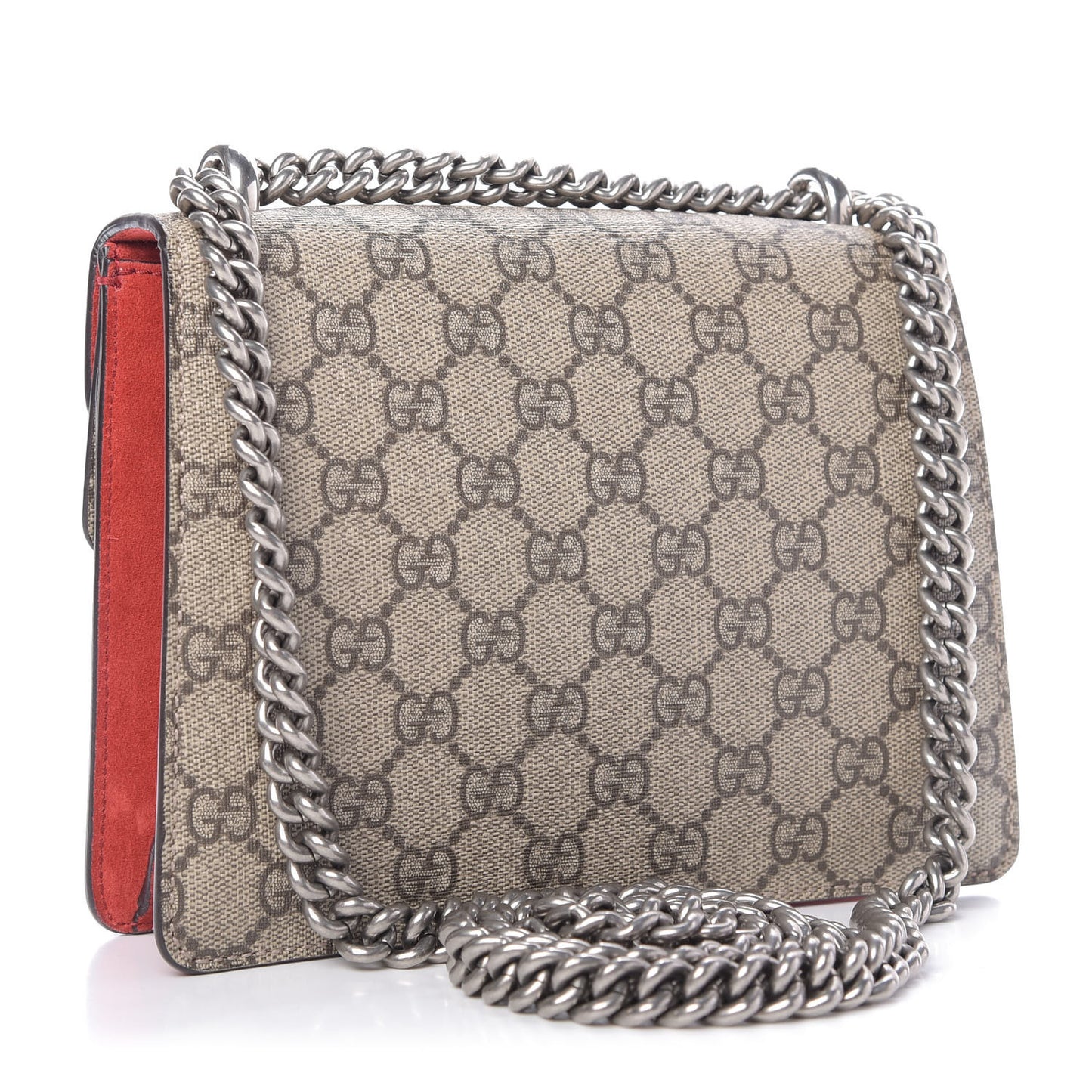 GG Supreme Monogram Mini Dionysus Shoulder Bag Hibiscus Red