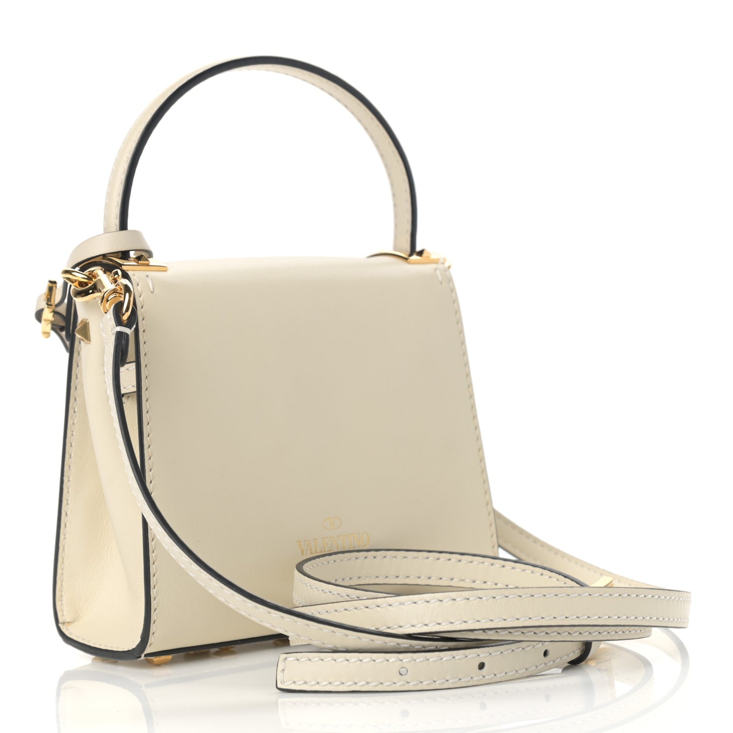 Vitello Micro My Rockstud Frame Bag Light Ivory
