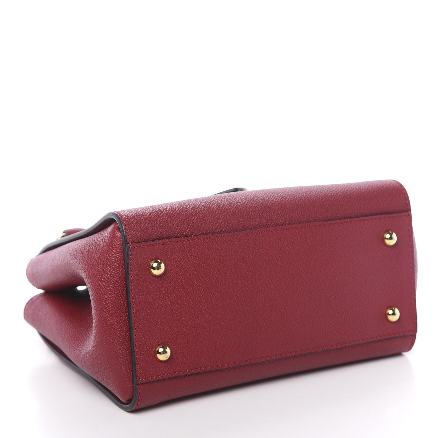 Soft Grain Calfskin Small Buckle Tote Parade Red
