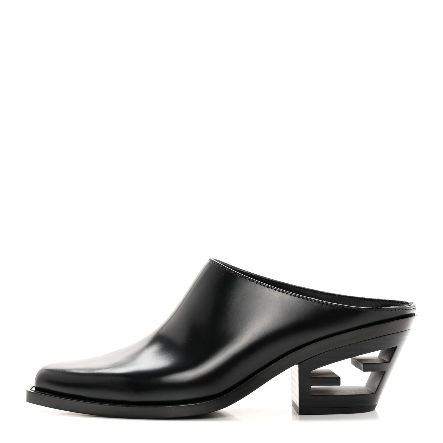 Fendi Vitello Abrasivato FF Cut Mules 38 Black 1 of 13