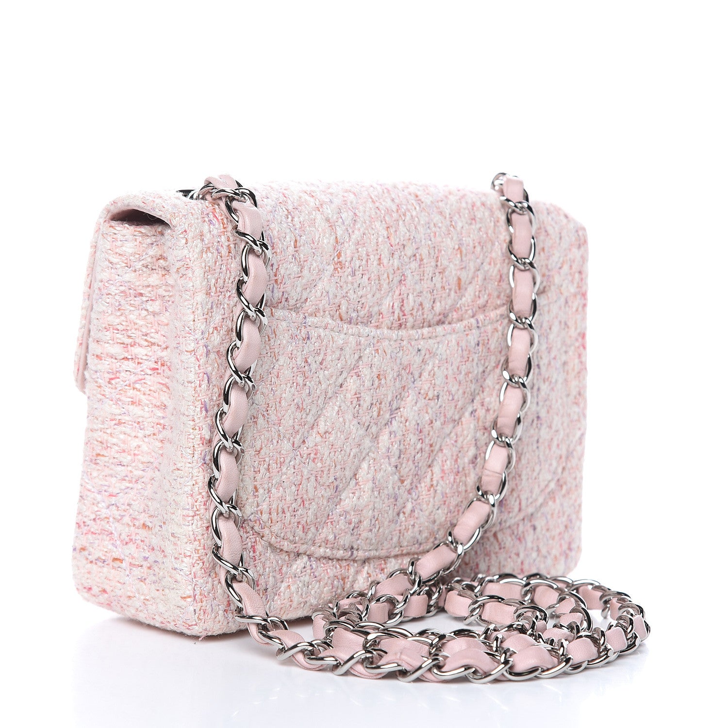 Chanel Tweed Square Mini Flap Pink 3 of 11