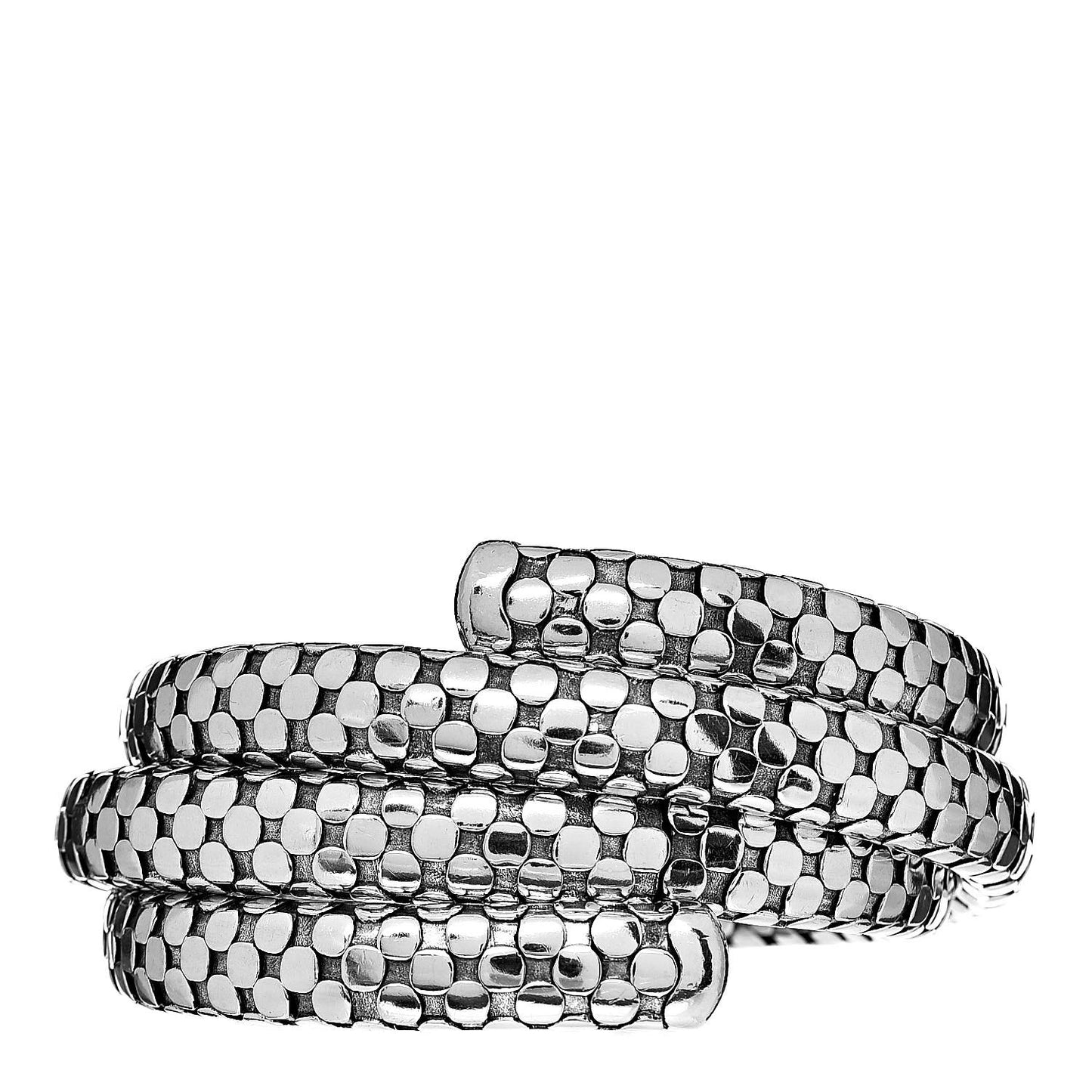 Sterling Silver Dot Triple Coil Bracelet