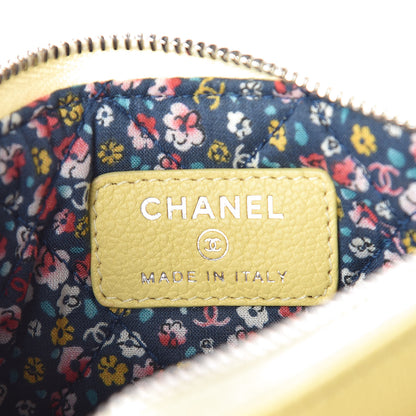 Chanel Goatskin Small CC Clover Cosmetic Case Yellow 6 of 8