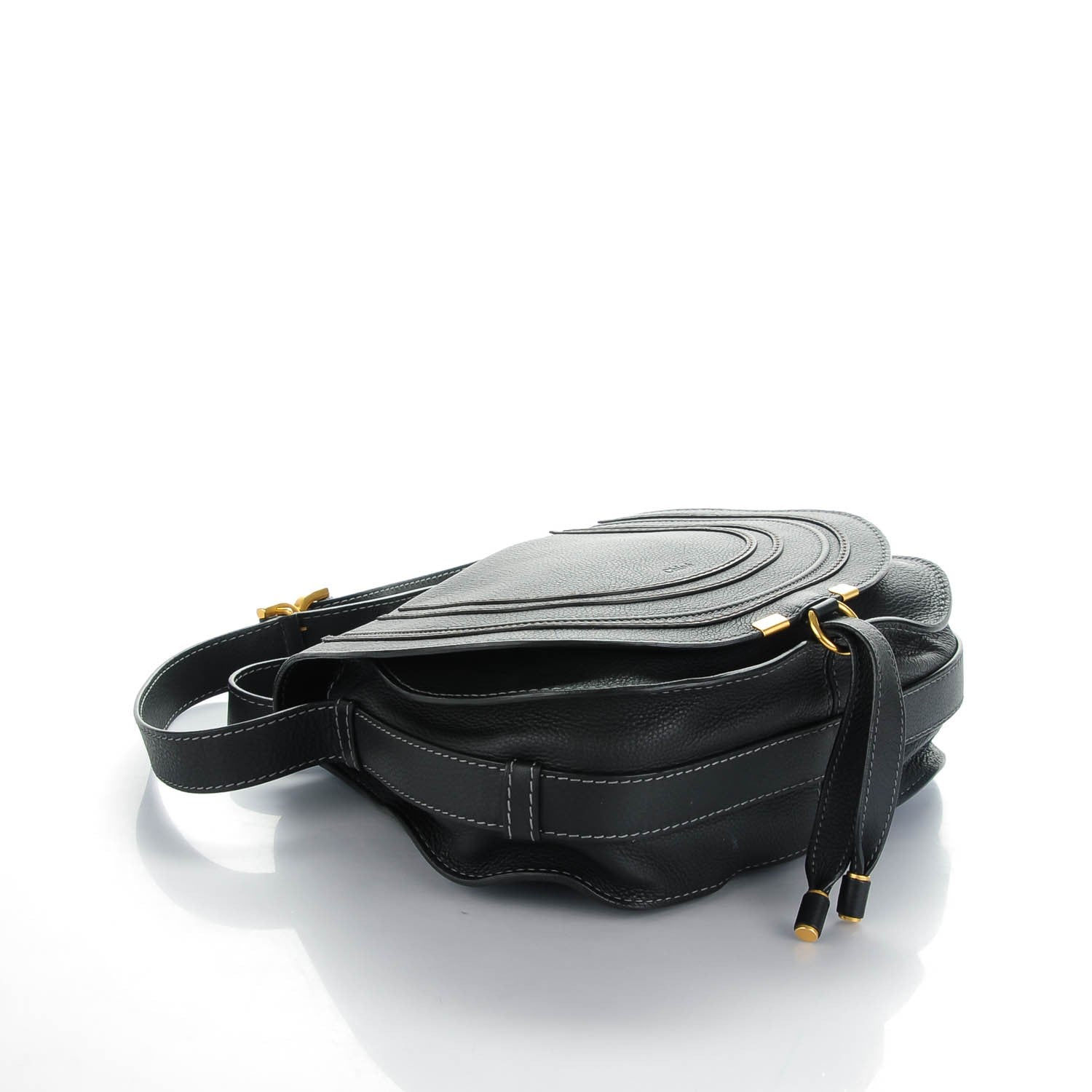 Chloe Calfskin Medium Marcie Round Crossbody Bag Black 4 of 8
