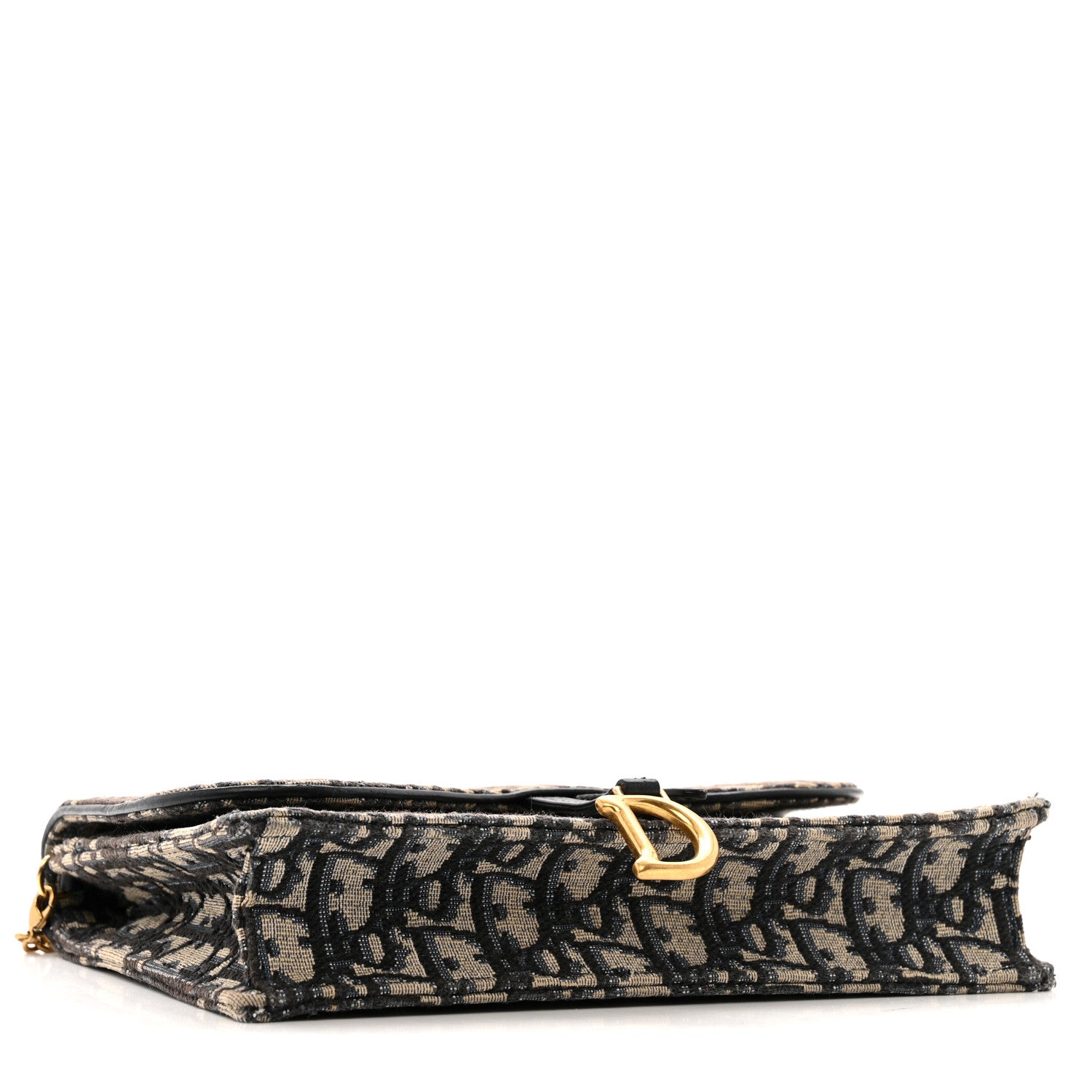 Christian Dior Oblique Saddle Chain Pouch Blue 4 of 17