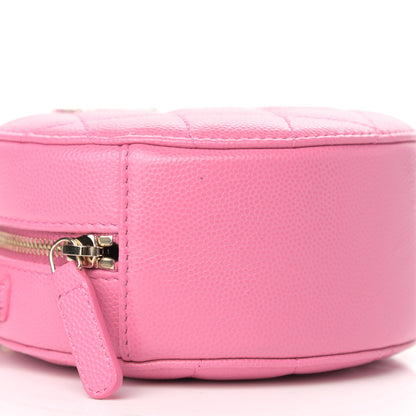 Chanel Caviar Quilted Gripoix CC Round Clutch With Chain Pink 8 of 12